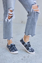 Load image into Gallery viewer, Forever Link Plaid Plush Flat Sneakers Ti Amo I love you
