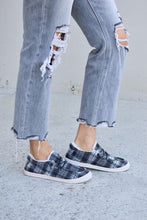 Load image into Gallery viewer, Forever Link Plaid Plush Flat Sneakers Ti Amo I love you
