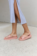 Load image into Gallery viewer, Forever Link Studded Cross Strap Sandals in Blush Ti Amo I love you
