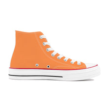 Load image into Gallery viewer, Ti Amo I love you - Exclusive Brand - Coral - White Daisy - High Top Canvas Shoes - White  Soles
