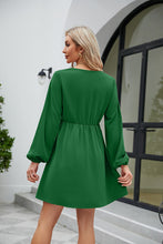 Load image into Gallery viewer, Frill Trim V-Neck Long Sleeve Dress Ti Amo I love you
