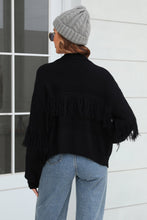 Load image into Gallery viewer, Fringe Trim Open Front Cardigan Ti Amo I love you
