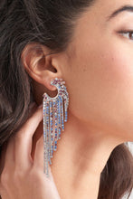 Load image into Gallery viewer, Fringed Rhinestone Zinc Alloy Dangle Earrings Ti Amo I love you
