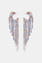 Load image into Gallery viewer, Fringed Rhinestone Zinc Alloy Dangle Earrings Ti Amo I love you
