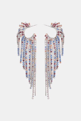 Fringed Rhinestone Zinc Alloy Dangle Earrings Ti Amo I love you