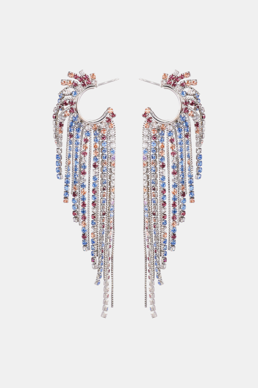 Fringed Rhinestone Zinc Alloy Dangle Earrings Ti Amo I love you