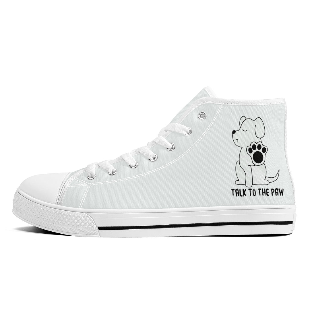 Ti Amo I love you - Exclusive Brand - Bleach - Talk to the Paw - High-Top Canvas Shoes - White