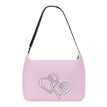 Load image into Gallery viewer, Ti Amo I love you - Exclusive Brand  - Vanilla Ice Pink - Double White Heart - Journey Computer Shoulder Bag
