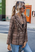 Load image into Gallery viewer, Full Size Plaid Buttoned Blazer Ti Amo I love you
