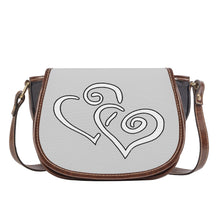 Load image into Gallery viewer, Ti Amo I love you - Exclusive Brand - Alto Gray - Double White Heart - Saddle Bag
