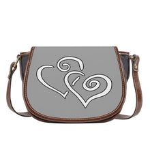 Load image into Gallery viewer, Ti Amo I love you - Exclusive Brand - Silver Chalice - Double White Heart - Saddle Bag
