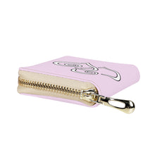 Load image into Gallery viewer, Ti Amo I love you - Exclusive Brand - Carousel Pink - Double White Heart - PU Leather - Zipper Card Holder
