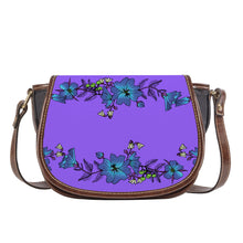 Load image into Gallery viewer, Ti Amo I love you - Exclusive Brand - Heliotrope 3 - Blue Floral - Saddle Bag
