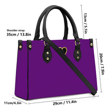 Load image into Gallery viewer, Ti Amo I love you - Exclusive Brand - Purple Iris - Luxury Women PU Tote Bag - Black Straps
