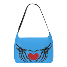 Load image into Gallery viewer, Ti Amo I love you - Exclusive Brand - Picton Blue 2 - Skeleton Heart Hands  -  Journey Computer Shoulder Bag
