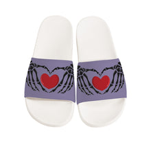 Load image into Gallery viewer, Ti Amo I love you - Exclusive Brand - Kimberly - Skeleton Hands with Heart -  Slide Sandals - White Soles
