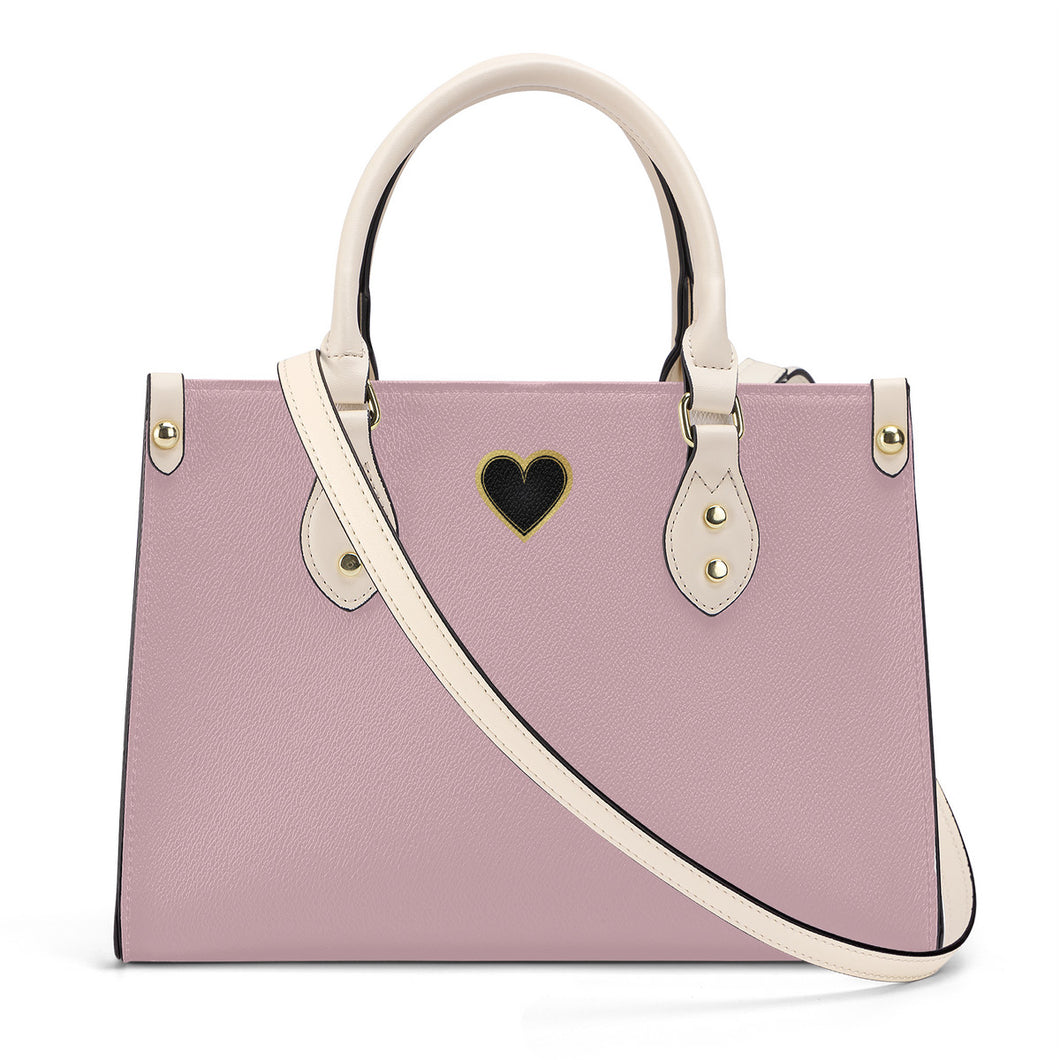 Ti Amo I love you - Exclusive Brand - Pinkish Grey - Luxury Womens PU Tote Bag - Cream Straps