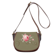 Load image into Gallery viewer, Ti Amo I love you - Exclusive Brand - Brown Grey - Rose - Saddle Bag
