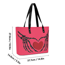 Load image into Gallery viewer, Ti Amo I love you - Exclusive Brand - Radical Red - Skeleton Hands with Heart  - Women&#39;s PU Leather Handbag
