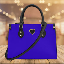 Load image into Gallery viewer, Ti Amo I love you - Exclusive Brand - Violet Blue - Luxury Womens PU Tote Bag - Black Straps
