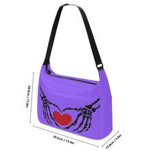 Load image into Gallery viewer, Ti Amo I love you - Exclusive Brand - Heliotrope 3 - Skeleton Heart Hands  -  Journey Computer Shoulder Bag
