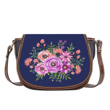 Load image into Gallery viewer, Ti Amo I love you - Exclusive Brand - Rhino 2 - Fushia Pink &amp; Tony&#39;s Pink Floral Pattern -  Saddle Bag
