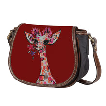 Load image into Gallery viewer, Ti Amo I love you - Exclusive Brand - Dark Burgundy - Giraffe- Saddle Bag
