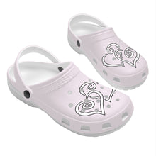 Load image into Gallery viewer, Ti Amo I love you - Exclusive Brand - Prim - Double White Heart - Womens Classic Clogs - Sizes 5-14.5
