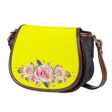 Load image into Gallery viewer, Ti Amo I love you - Exclusive Brand - Yellow - Roses - Saddle Bag
