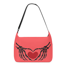 Load image into Gallery viewer, Ti Amo I love you - Exclusive Brand - Airbnb Red - Skeleton Heart Hands  -  Journey Computer Shoulder Bag
