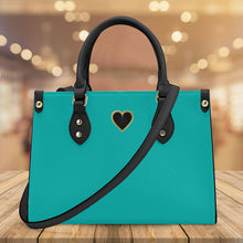 Load image into Gallery viewer, Ti Amo I love you - Exclusive Brand - Tiffany Blue - Luxury Womens PU Tote Bag - Black Straps
