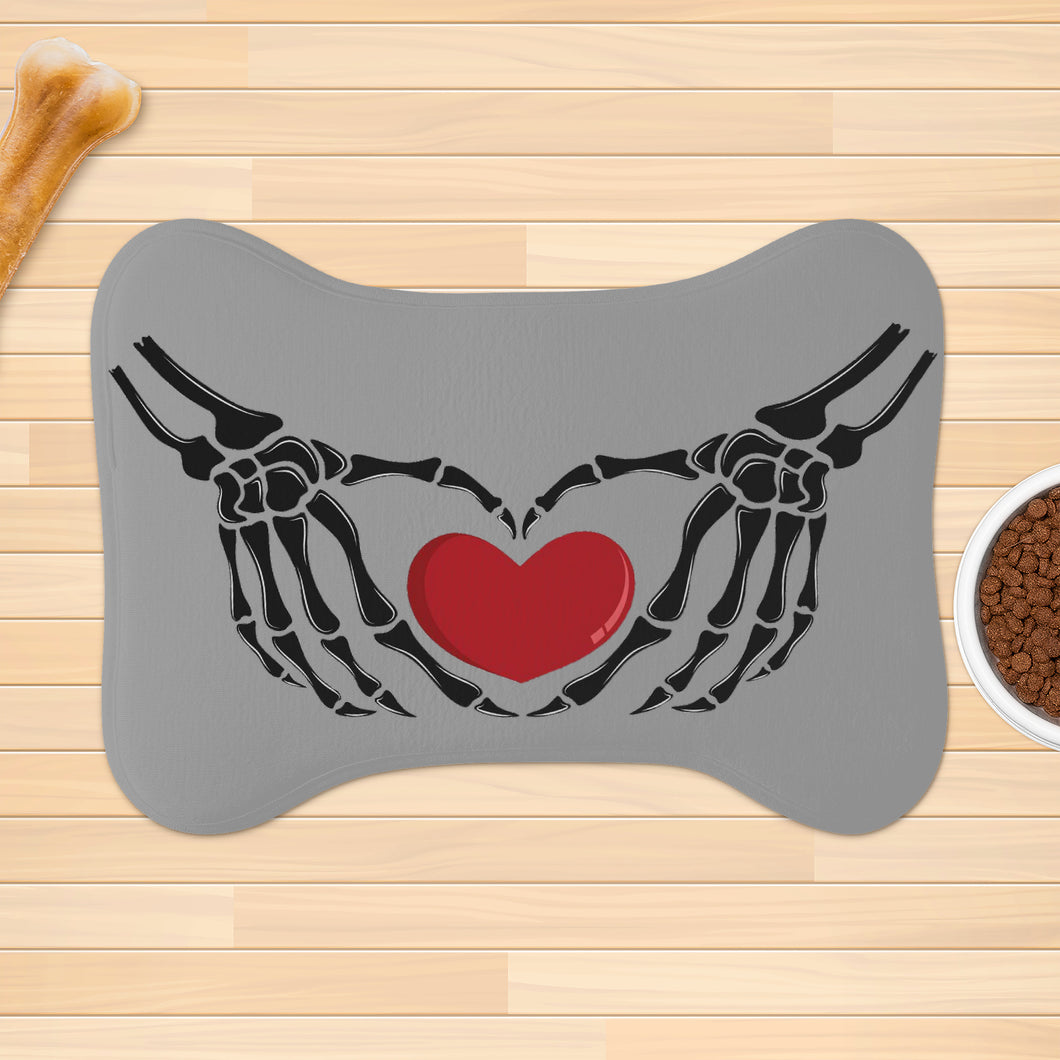 Ti Amo I love you Exclusive Brand - Silver Chalice  - Skeleton Hands with Heart  - Big Paws Pet Rug