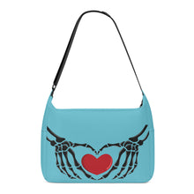 Load image into Gallery viewer, Ti Amo I love you - Exclusive Brand - Downy - Skeleton Heart Hands  -  Journey Computer Shoulder Bag
