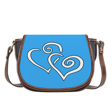 Load image into Gallery viewer, Ti Amo I love you - Exclusive Brand - Deep Sky - Double White Heart - Saddle Bag
