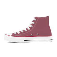 Load image into Gallery viewer, Ti Amo I love you - Exclusive Brand - Spinel Rose - White Daisy - High Top Canvas Shoes - White  Soles
