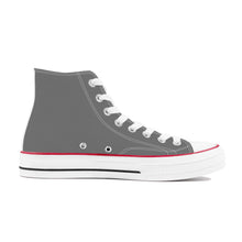 Load image into Gallery viewer, Ti Amo I love you - Exclusive Brand - Dove Gray - White Daisy - High Top Canvas Shoes - White  Soles
