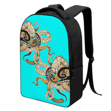 Load image into Gallery viewer, Ti Amo I love you - Exclusive Brand - Aqua / Cyan - Octopi - Laptop Backpack
