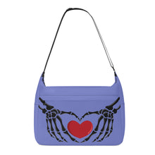 Load image into Gallery viewer, Ti Amo I love you - Exclusive Brand - Moody Blue - Skeleton Heart Hands  -  Journey Computer Shoulder Bag
