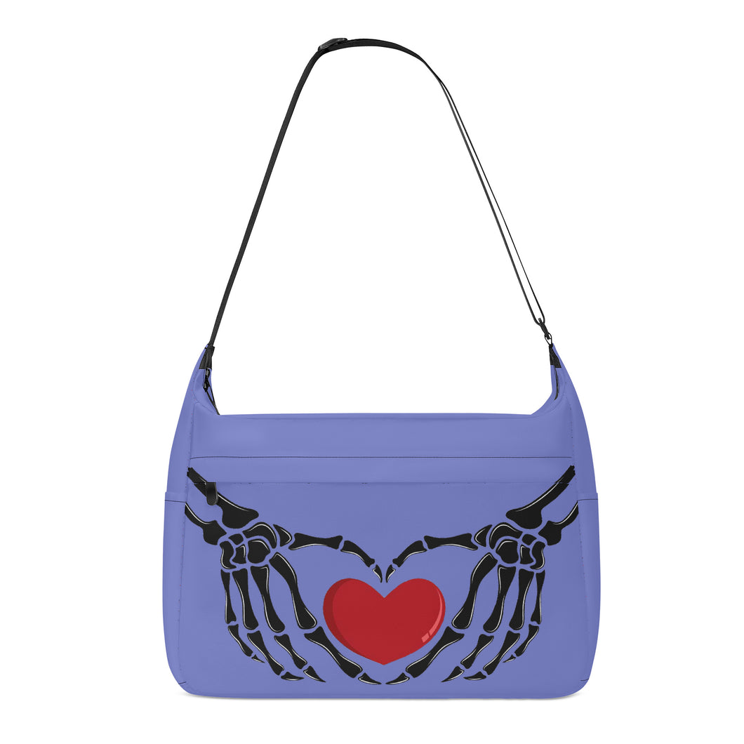 Ti Amo I love you - Exclusive Brand - Moody Blue - Skeleton Heart Hands  -  Journey Computer Shoulder Bag