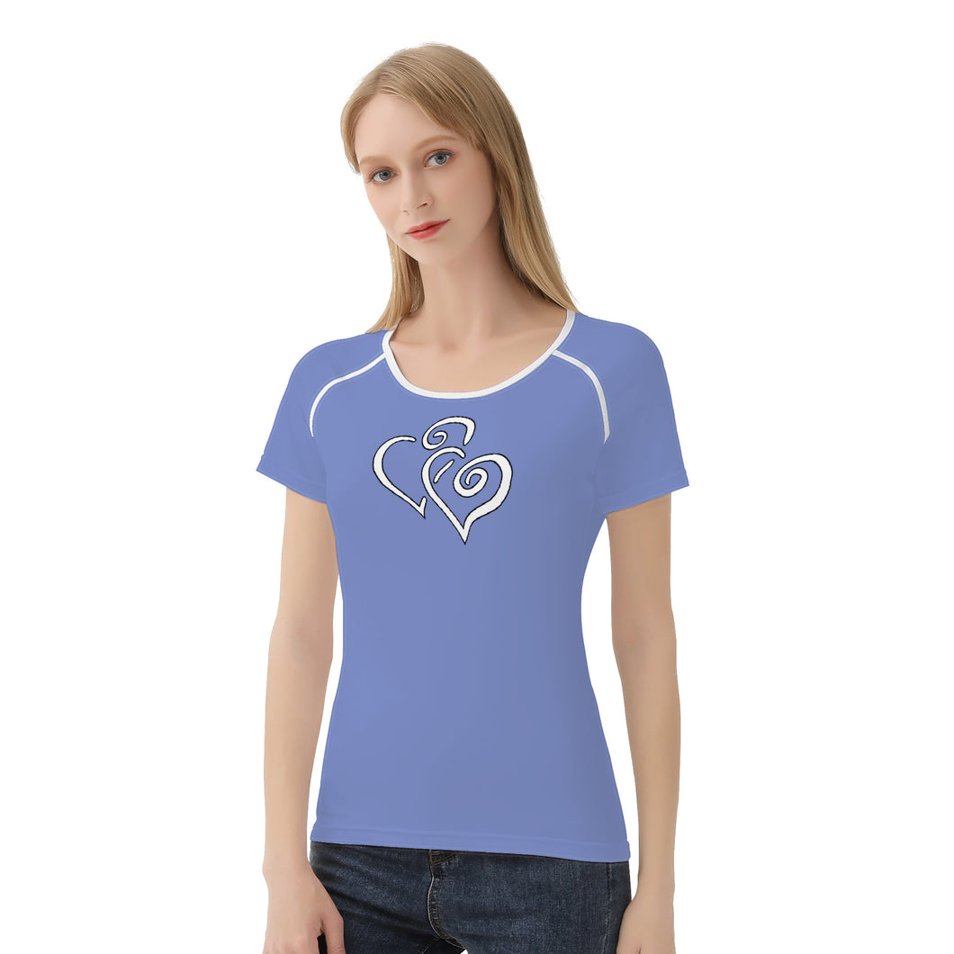 TI Amo I love you - Exclusive Brand - Mood Mode - Double White Heart - Women's T shirt