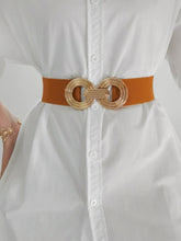 Load image into Gallery viewer, Geometric Buckle Elastic Wide Belt Ti Amo I love you
