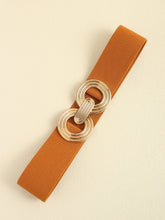 Load image into Gallery viewer, Geometric Buckle Elastic Wide Belt Ti Amo I love you
