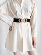 Load image into Gallery viewer, Geometric Buckle Elastic Wide Belt Ti Amo I love you
