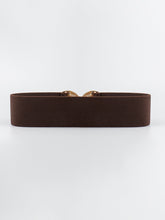 Load image into Gallery viewer, Geometric Buckle Elastic Wide Belt Ti Amo I love you
