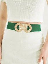 Load image into Gallery viewer, Geometric Buckle Elastic Wide Belt Ti Amo I love you
