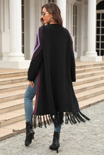 Load image into Gallery viewer, Geometric Fringe Hem Open Front Duster Cardigan - Sizes S-XL Ti Amo I love you
