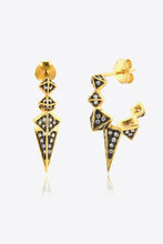 Load image into Gallery viewer, Geometric Zircon Decor 925 Sterling Silver Earrings Ti Amo I love you
