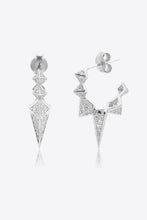 Load image into Gallery viewer, Geometric Zircon Decor 925 Sterling Silver Earrings Ti Amo I love you
