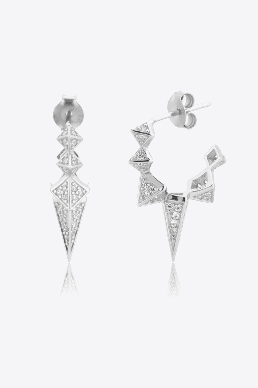 Geometric Zircon Decor 925 Sterling Silver Earrings Ti Amo I love you