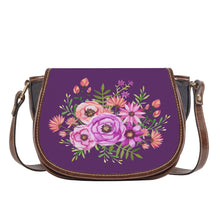 Load image into Gallery viewer, Ti Amo I love you - Exclusive Brand - Bossanova 2 - Fushia Pink &amp; Tony&#39;s Pink Floral Pattern -  Saddle Bag
